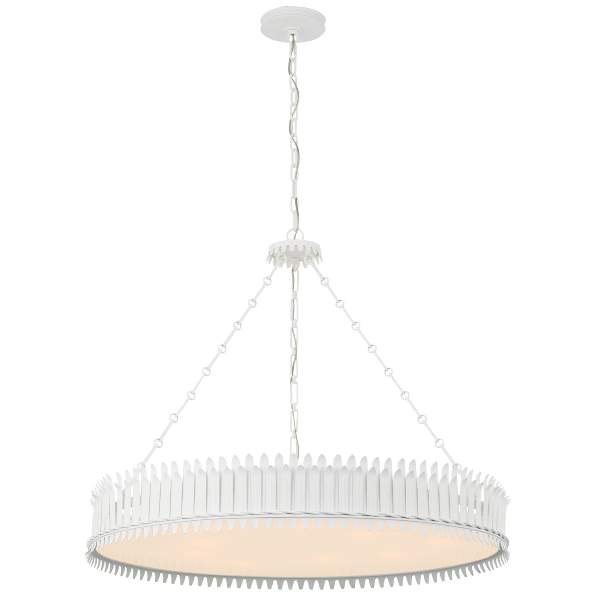 Suzanne Kasler Leslie 37" Chandelier in Plaster White with Frosted Acrylic Ceiling Light W36.75" x H29.75"