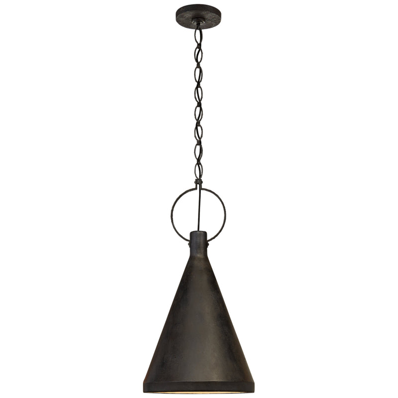Suzanne Kasler Limoges Medium Tall Pendant in Natural Rust with Aged Iron Shade