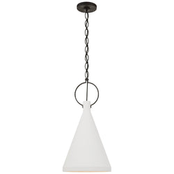 Suzanne Kasler Limoges Medium Tall Pendant in Natural Rust with Plaster White Shade