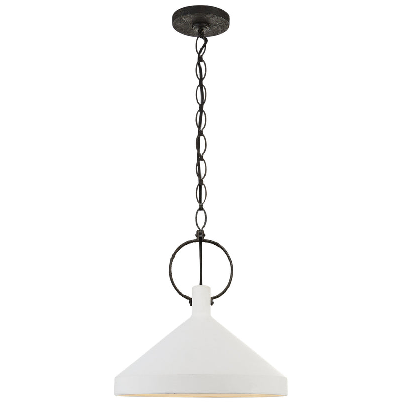 Suzanne Kasler Limoges Large Pendant in Natural Rust with Plaster White Shade