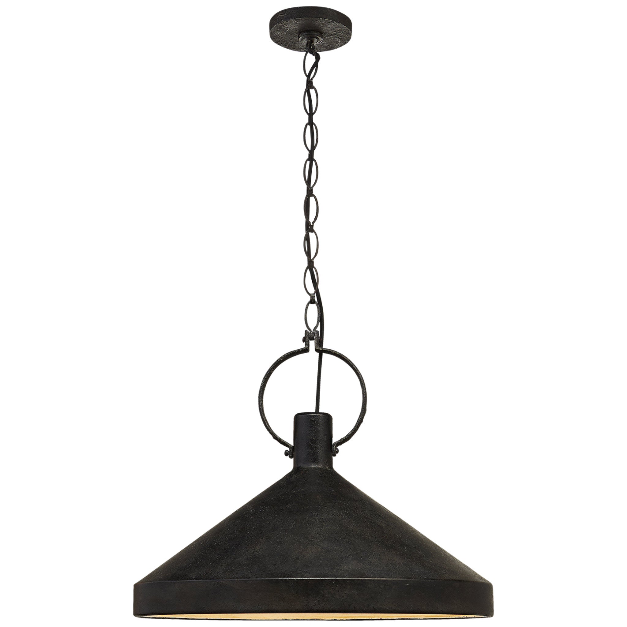 Suzanne Kasler Limoges Grande Pendant in Natural Rust with Aged Iron Shade