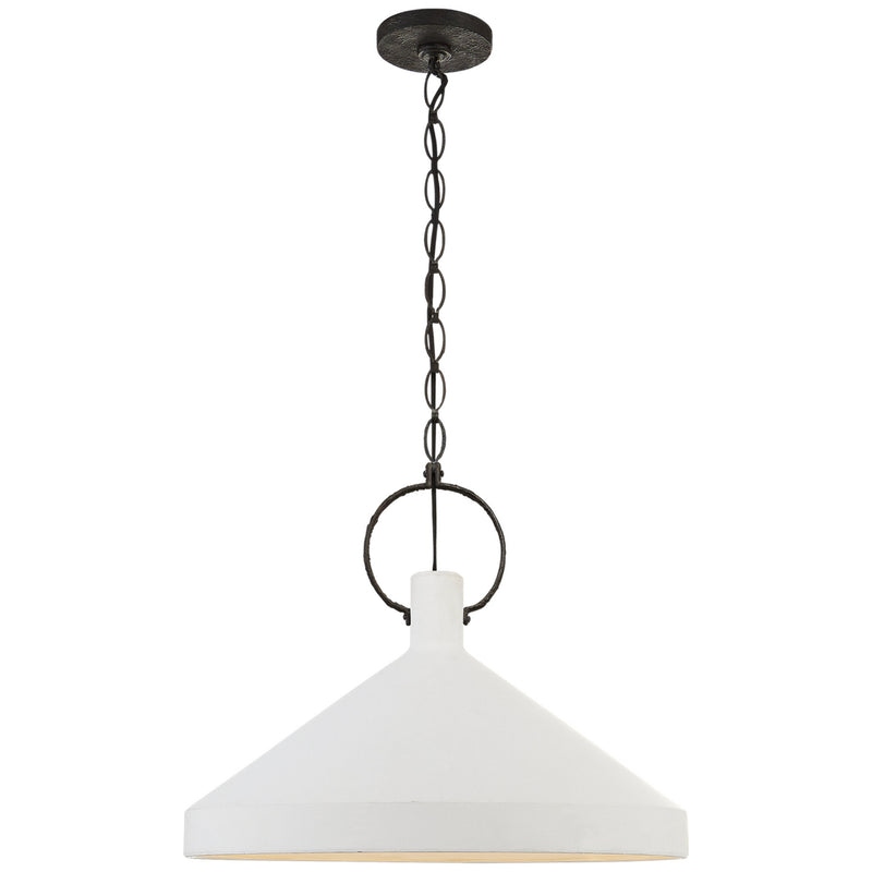 Suzanne Kasler Limoges Grande Pendant in Natural Rust with Plaster White Shade