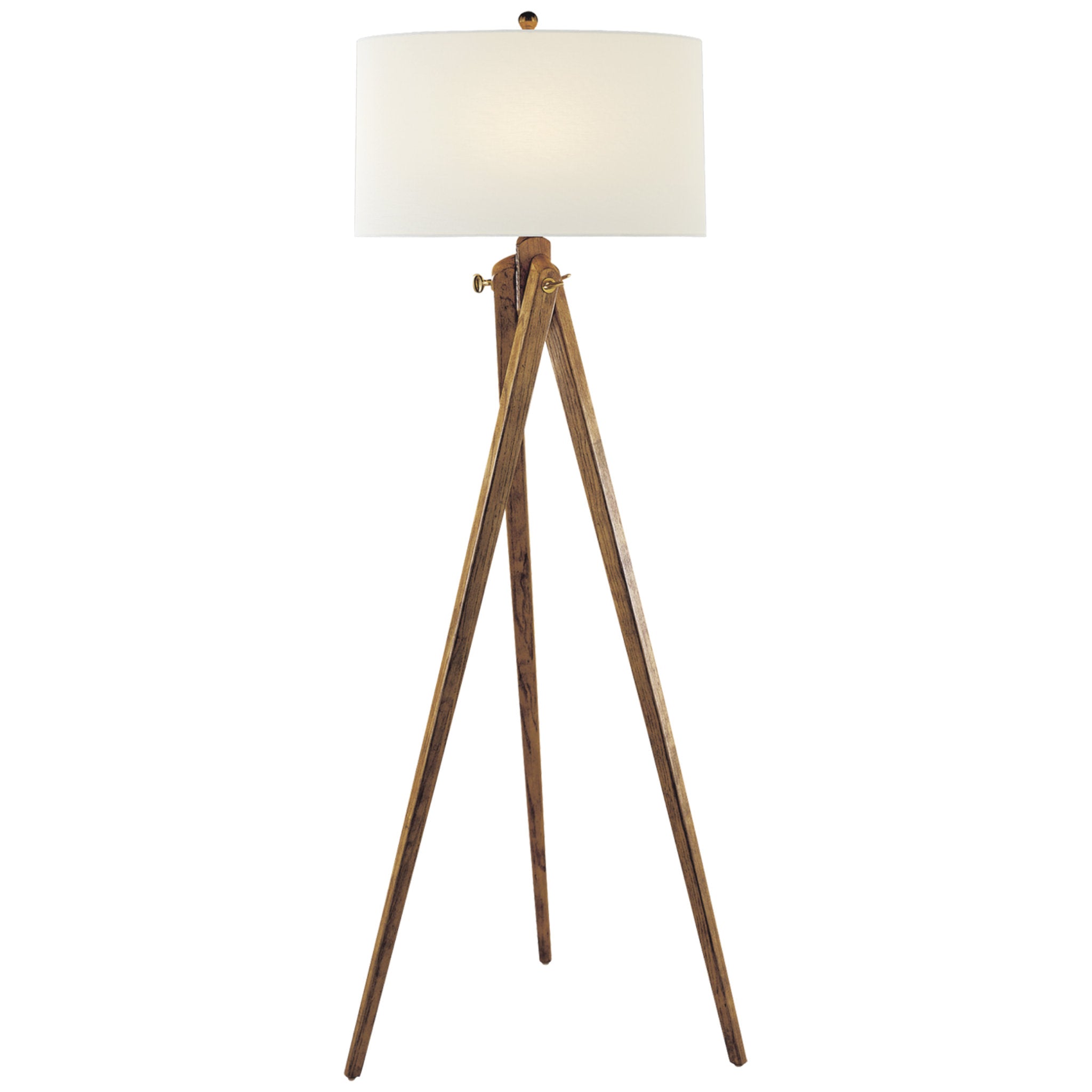 Chapman & Myers Tripod Floor Lamp in French Wax with Linen Shade