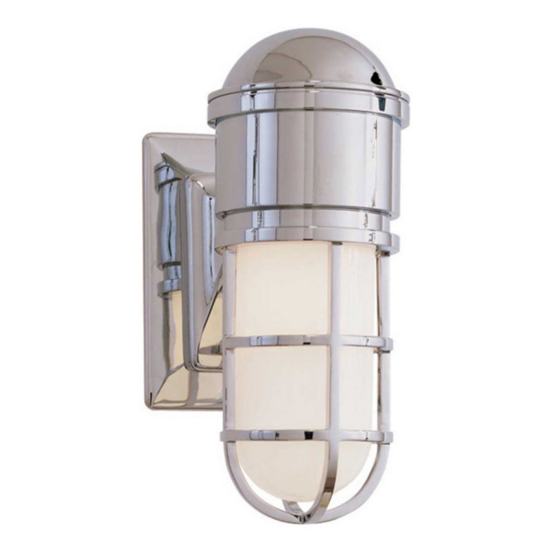 Chapman & Myers Marine Wall Light in Chrome with White Glass