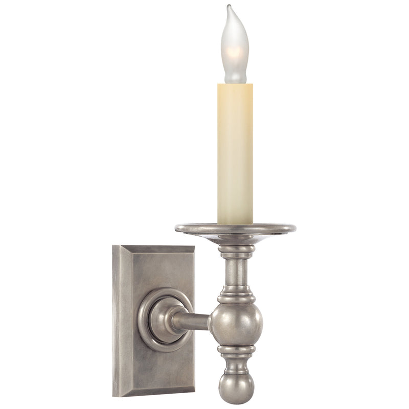 Chapman & Myers Single Library Classic Sconce in Antique Nickel