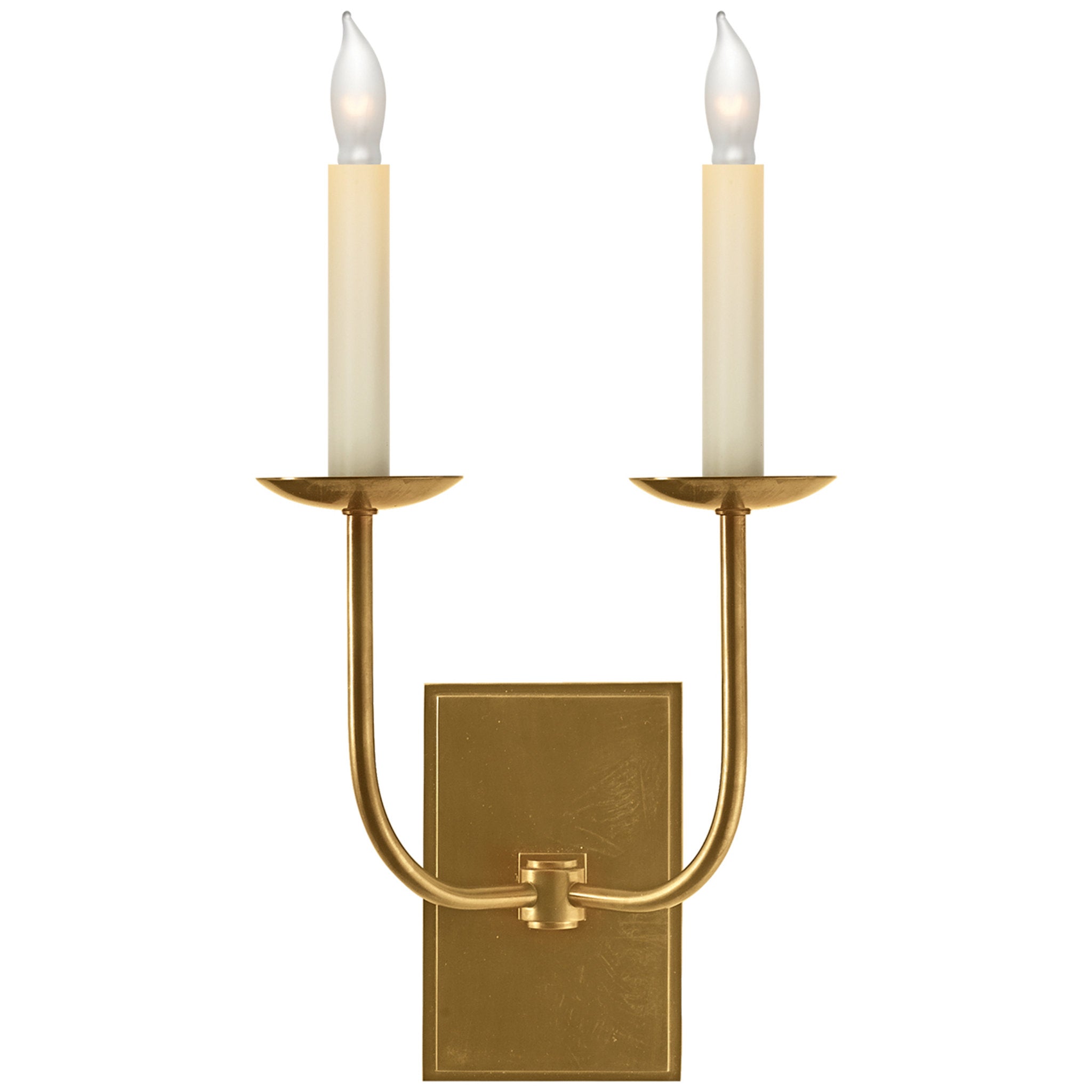 Chapman & Myers TT Double Sconce in Hand-Rubbed Antique Brass