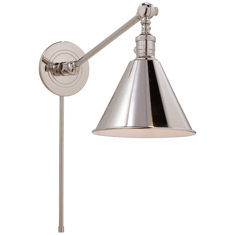 Chapman & Myers Boston Functional Single Arm Library Light in Polished Nickel
