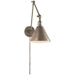 Chapman & Myers Boston Functional Double Arm Library Light in Antique Nickel