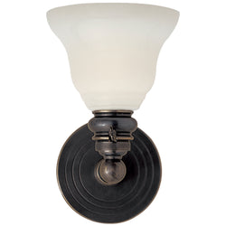 Chapman & Myers Boston Functional Single Light in Bronze with White Glass