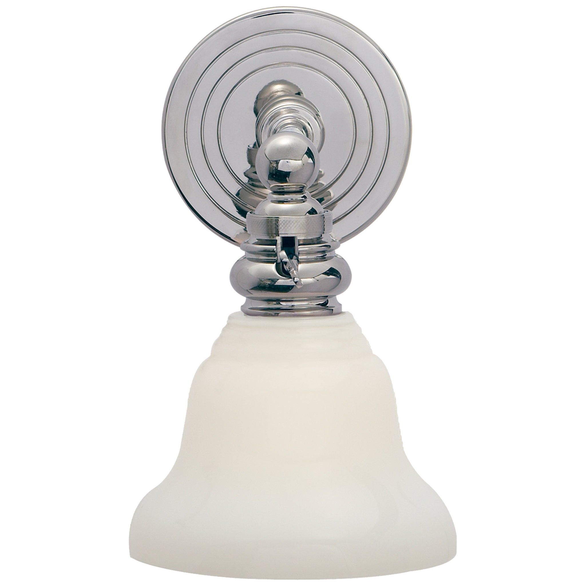Chapman & Myers Boston Functional Single Light in Chrome with White Glass