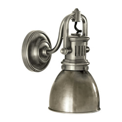 Chapman & Myers Yoke Suspended Sconce in Antique Nickel with Antique Nickel Shade