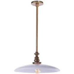 Chapman & Myers Boston Pendant in Hand-Rubbed Antique Brass with Large White Dish Glass