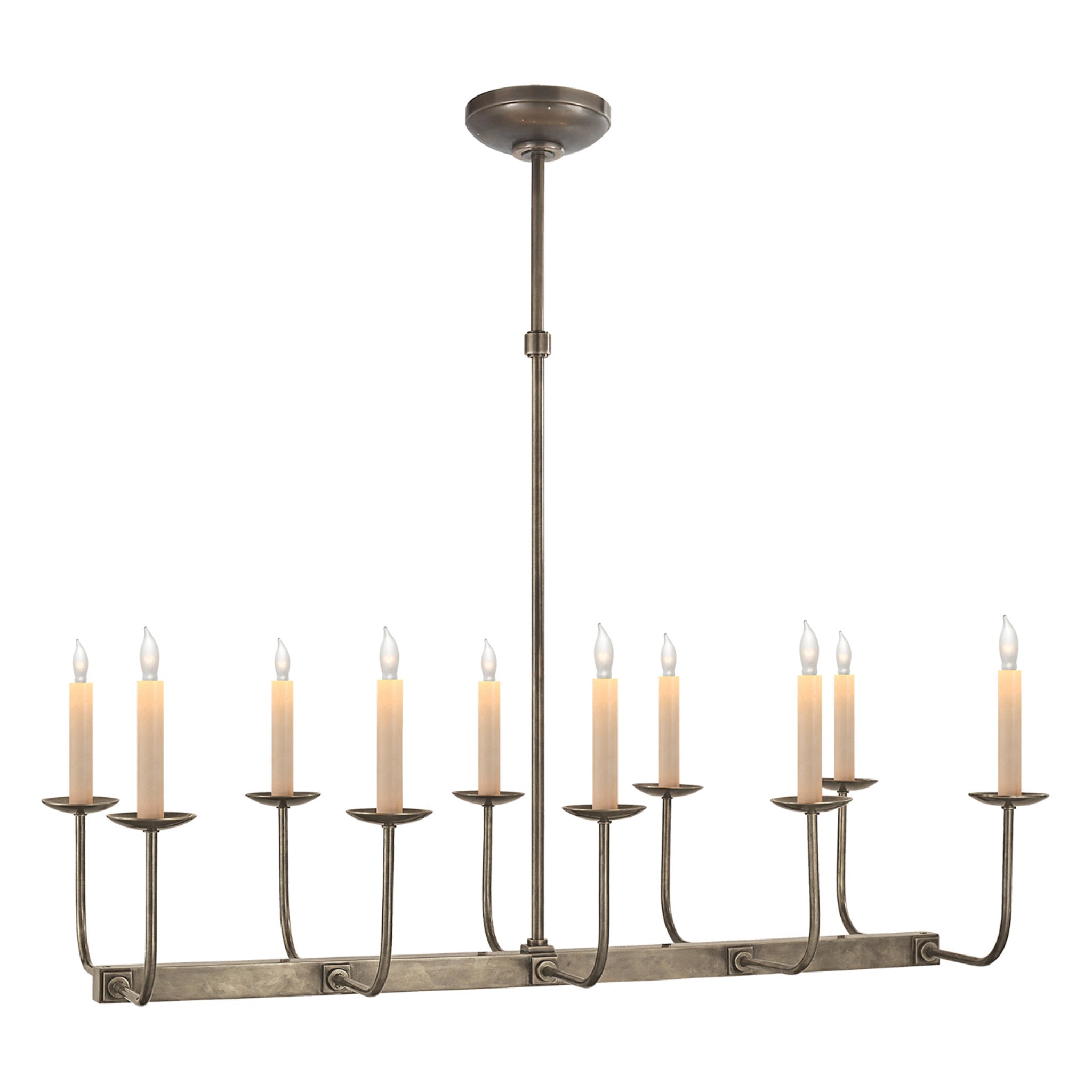 Chapman & Myers Linear Branched Chandelier in Antique Nickel