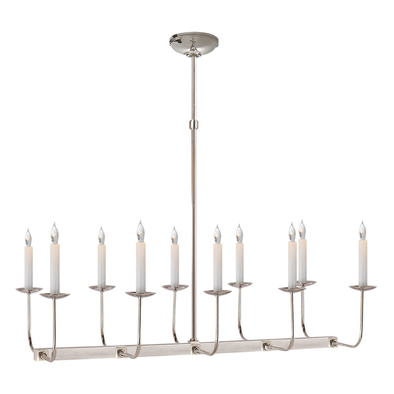 Chapman & Myers Linear Branched Chandelier in Polished Nickel