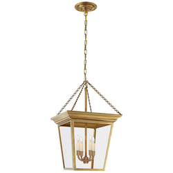 Chapman & Myers Cornice Small Lantern in Hand-Rubbed Antique Brass