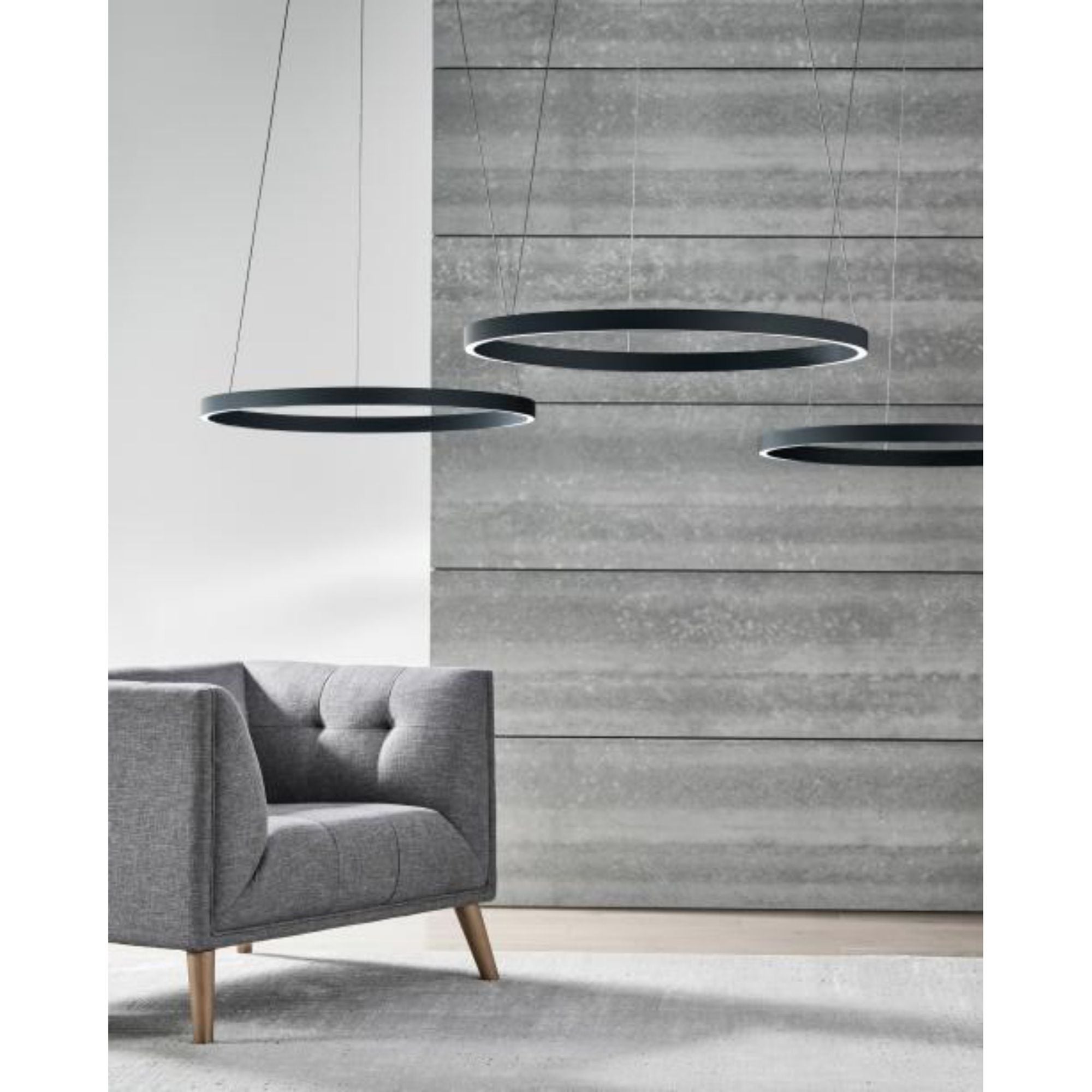 Fiama 48 Suspension Flush & Semi-Flush Mount 1-Light LED 3000K Matte Black by Sean Lavin