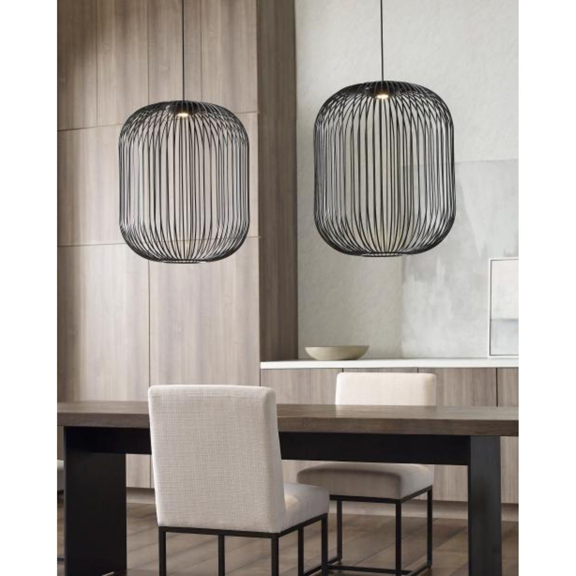 Kai 2 Pendant Bath Collection 1-Light LED 3000K Nightshade Black by Sean Lavin