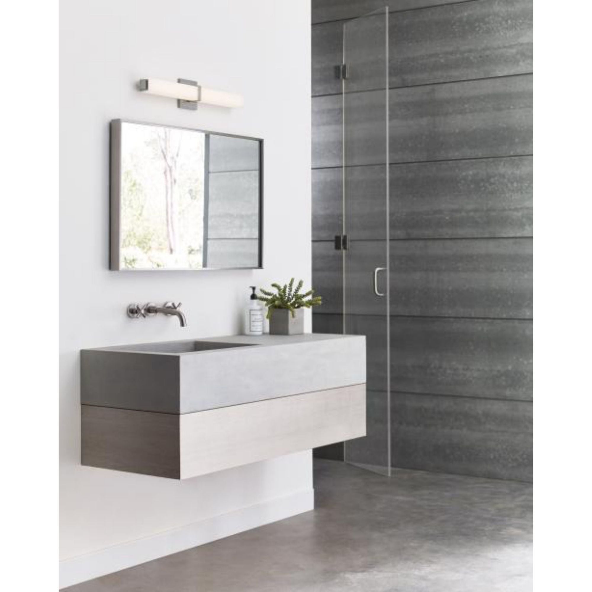 Milan 24 Bath Bath Collection 1-Light LED 3000K Natural Brass by Sean Lavin