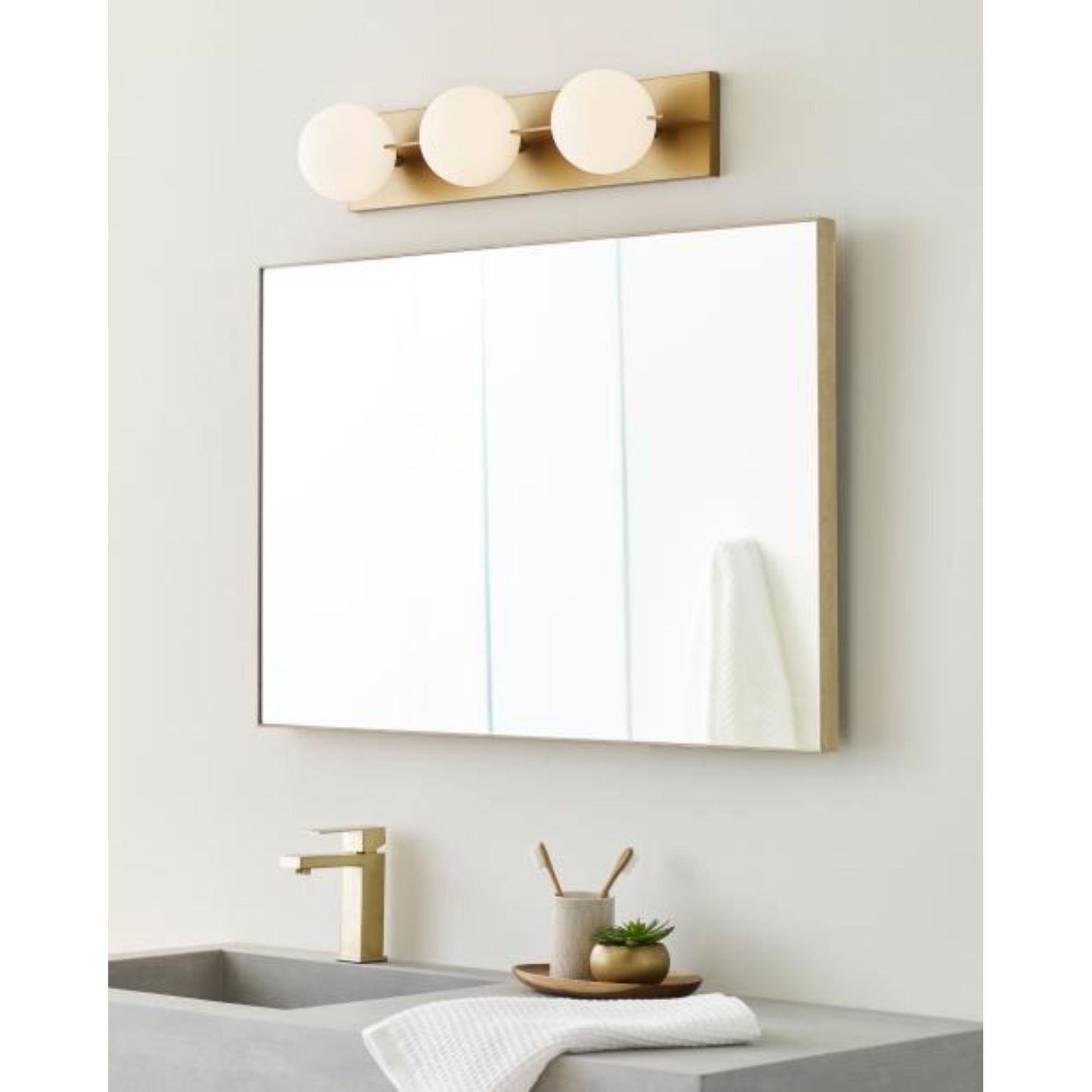 Orbel 3-Light Bath Bath Collection 3-Light Polished Nickel by Sean Lavin