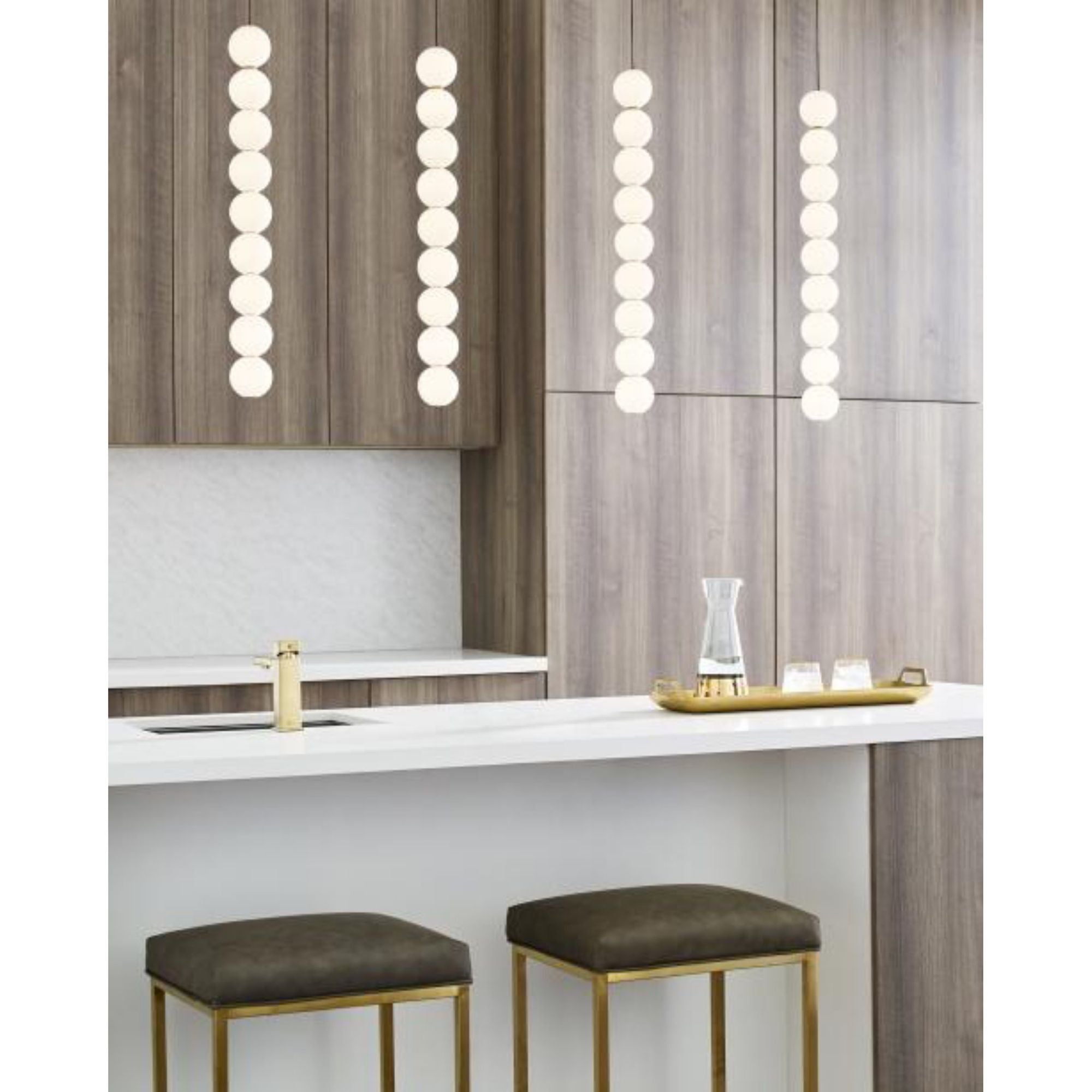 Orbet 9-Light Pendant Line-Voltage Pendants/Suspension 1-Light LED 2700K Natural Brass by Sean Lavin