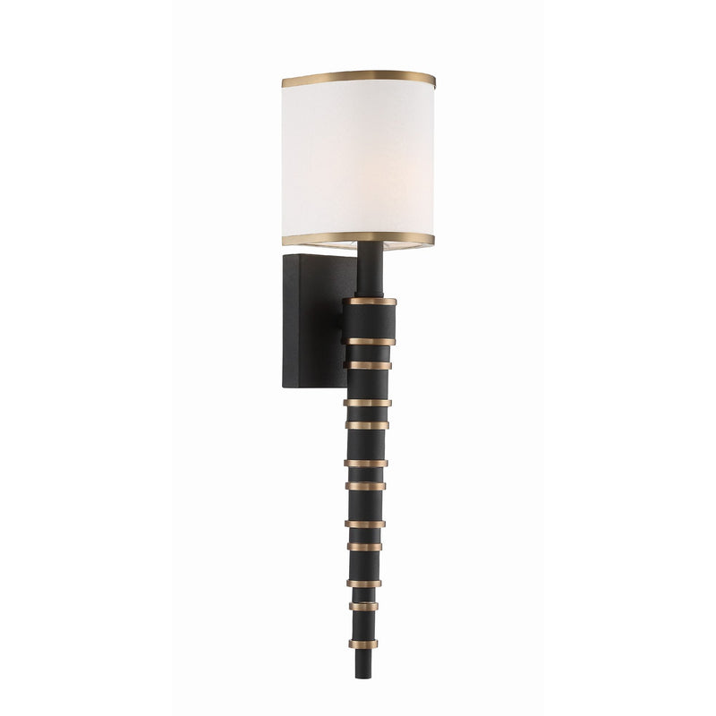 Sloane 1 Light Vibrant Gold + Black Forged Wall Sconce
