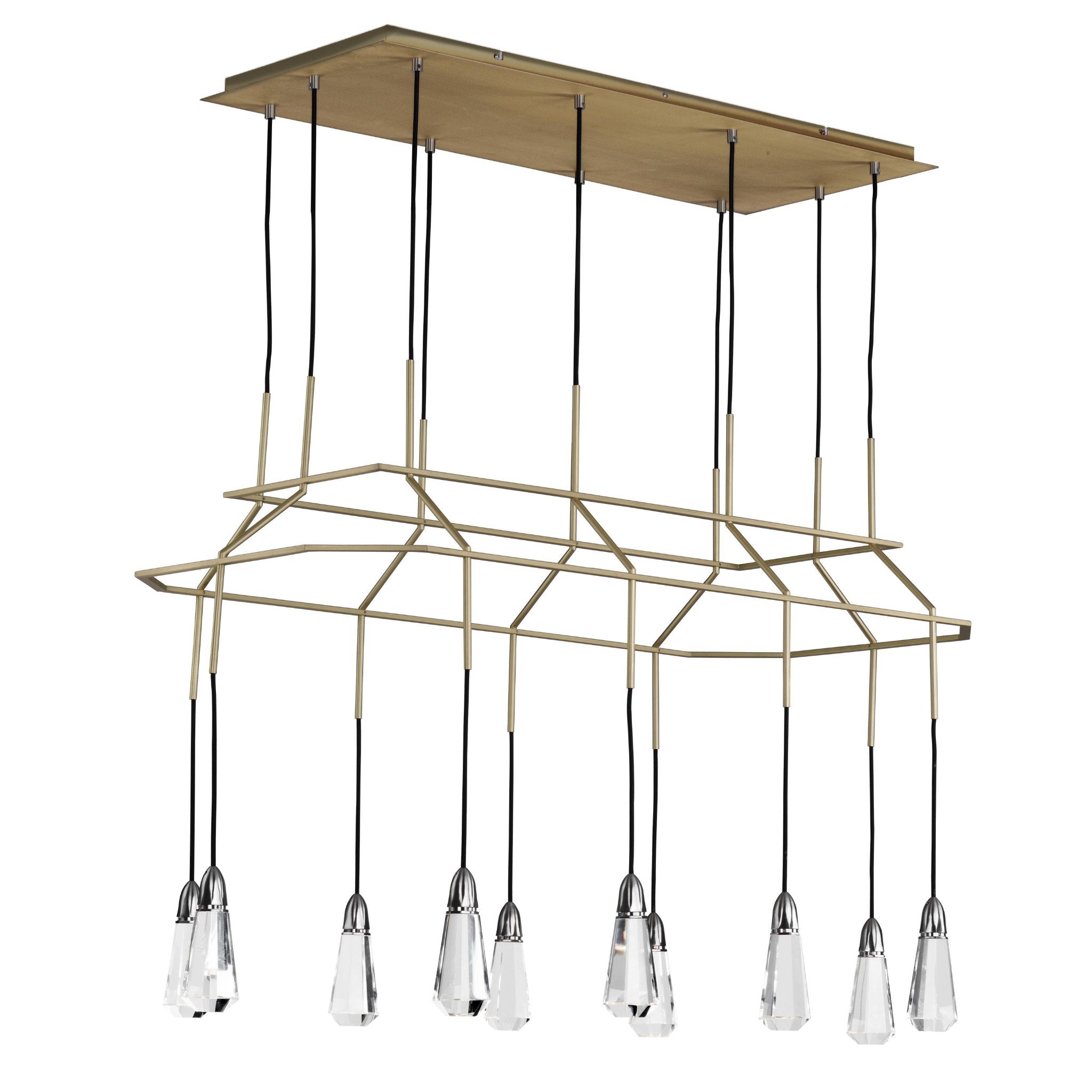 Studio M SM23787BCSNSBR 10 Carat LED Rectangular Pendant in Satin Nickel / Satin Brass