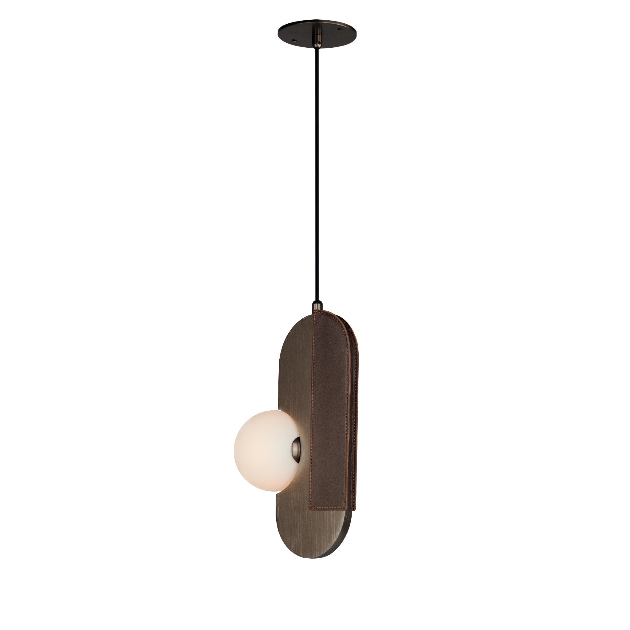 Studio M SM24602BBZ Stitched Side-Light Pendant in Brushed Bronze by Nina Magon