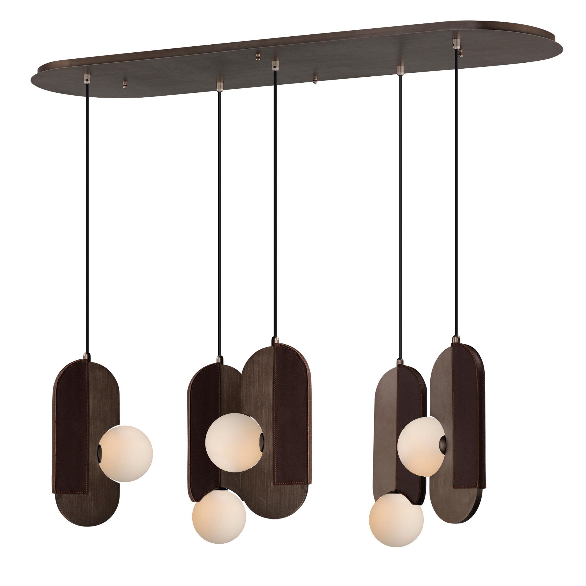 Studio M SM24605BBZ Stitched 5-Light Pendant in Brushed Bronze by Nina Magon