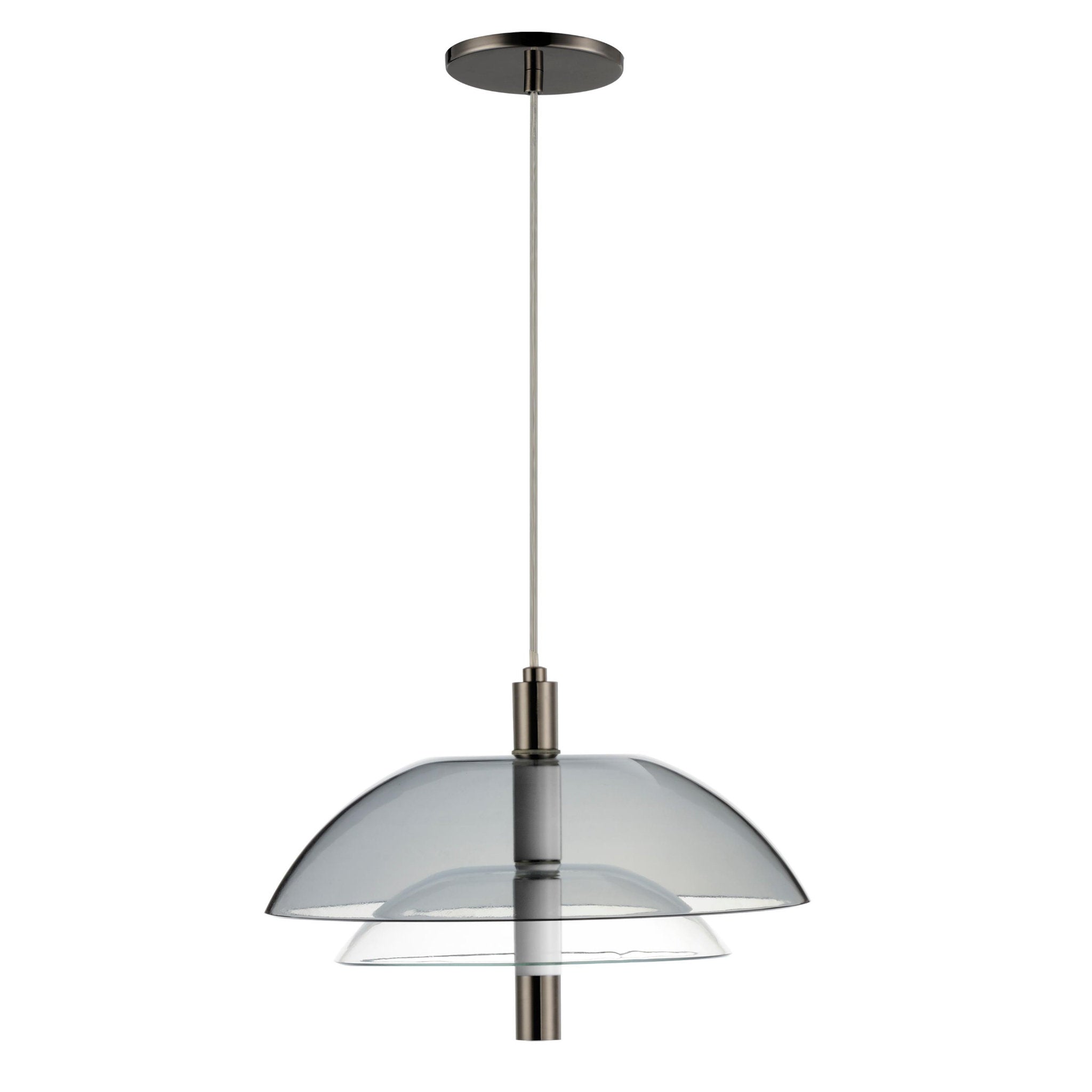 Studio M SM24701MSCLBC Arya Single Pendant - Smoke Clear Black in Black Chrome by Nina Magon