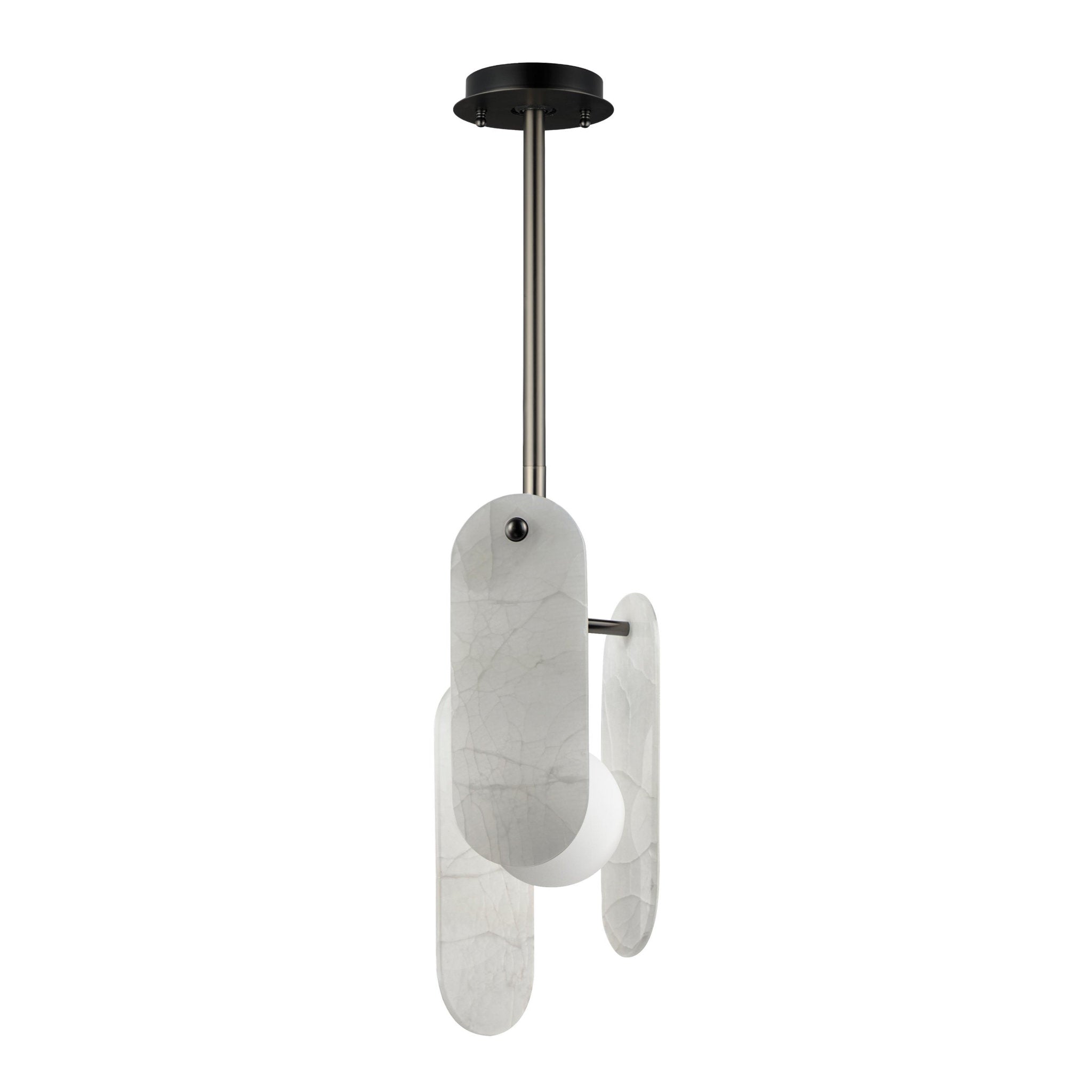 Studio M SM24811OXGM Megalith Single Pendant White Onyx in Gunmetal by Nina Magon