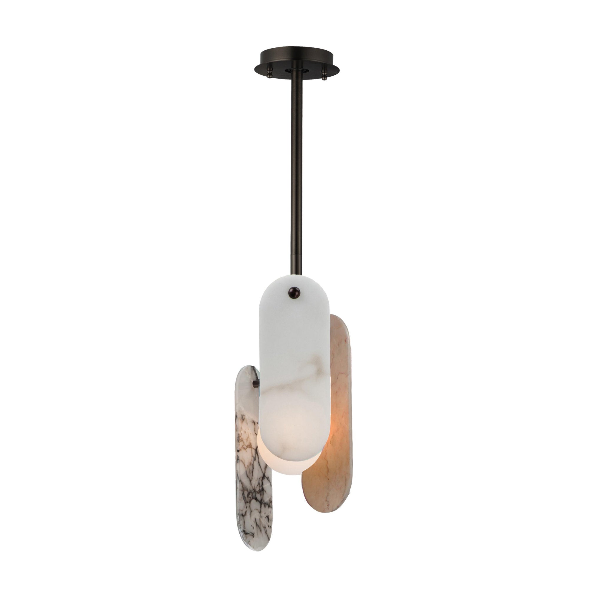 Studio M SM24811VSBBZ Megalith Single Pendant Various Stone in Brushed Bronze by Nina Magon