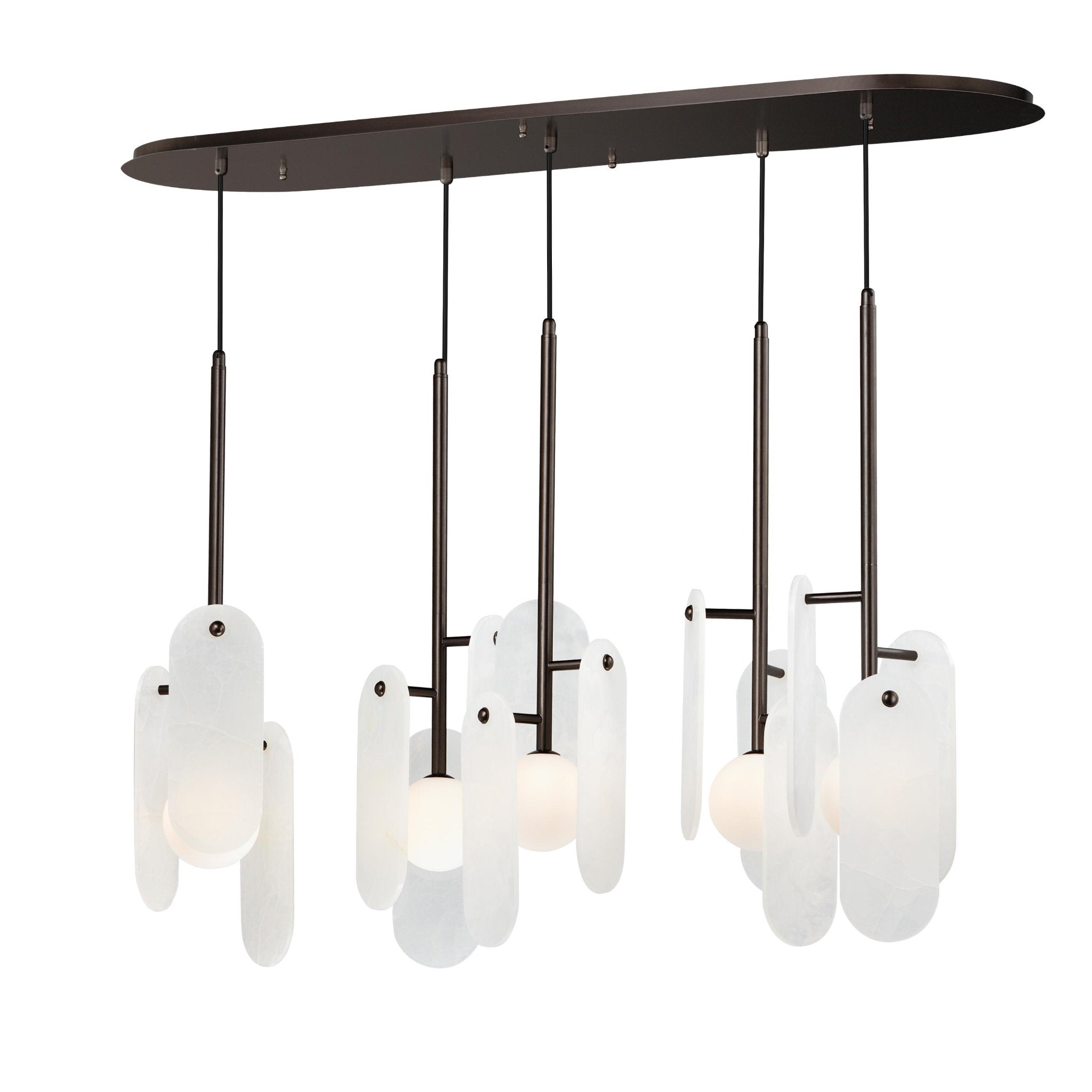 Studio M SM24815OXBBZ Megalith 5-Light Pendant White Onyx in Brushed Bronze by Nina Magon