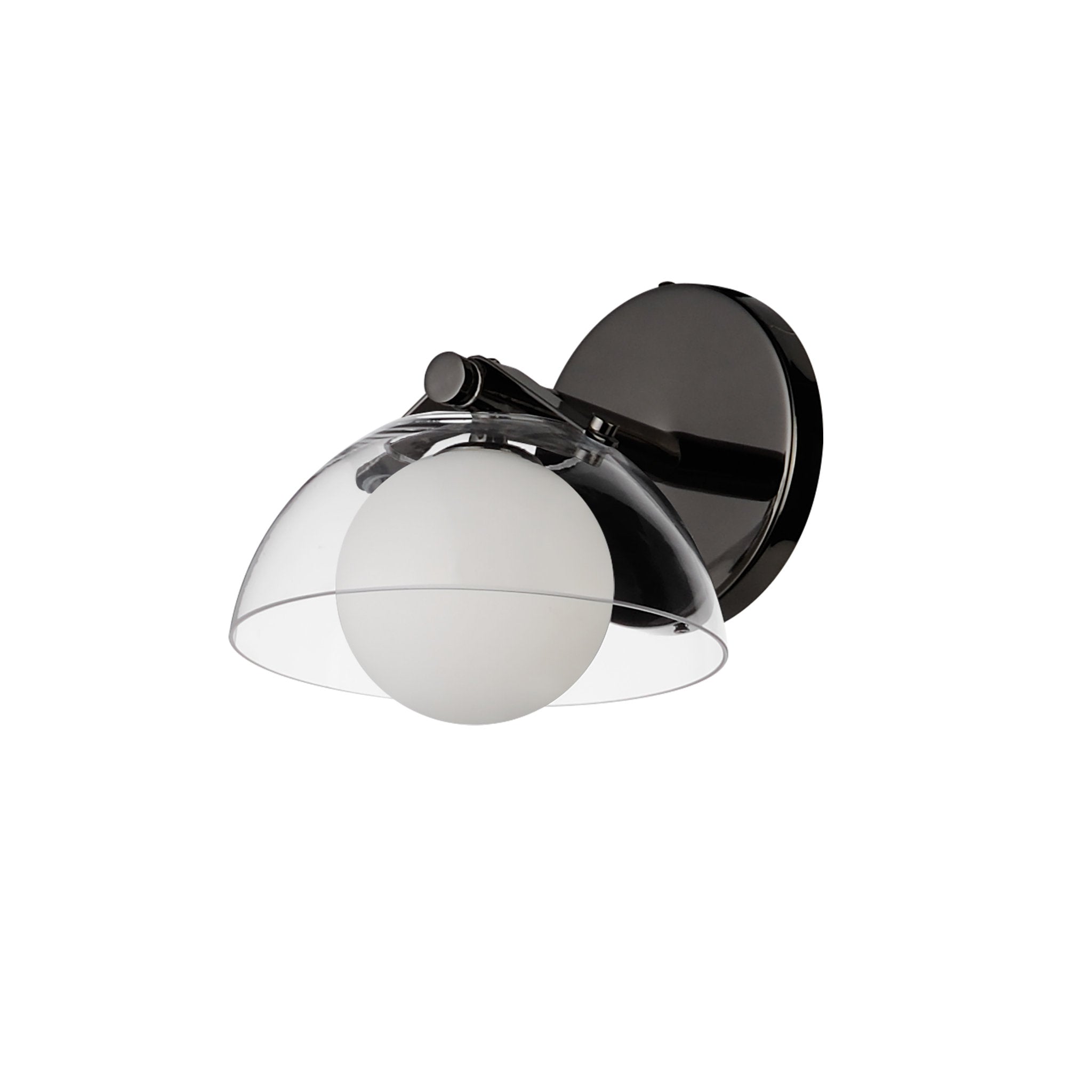 Studio M SM31001CLBC Domain 1-Light - Clear/Black Nickel Wall Sconce in Black Chrome by Mat Sanders