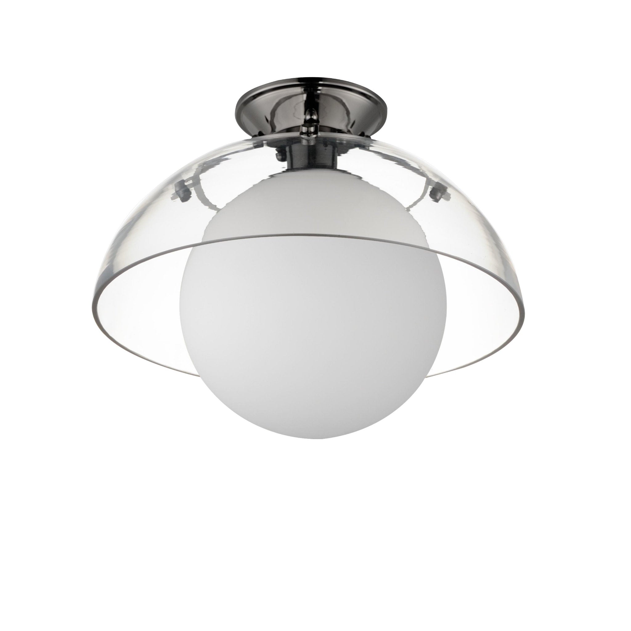 Studio M SM31009CLBC Domain 14" Semi - Clear/Black Nickel Flush Mount in Black Chrome by Mat Sanders