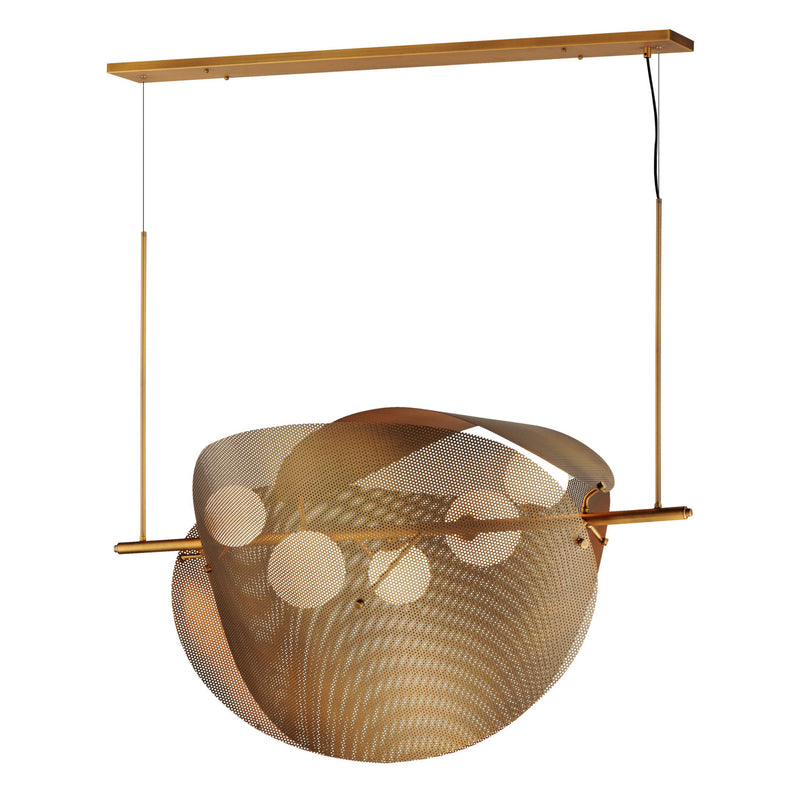 Studio M SM32305SWNAB Chips 5-Light - Brass Linear Pendant in Natural Aged Brass by Mat Sanders