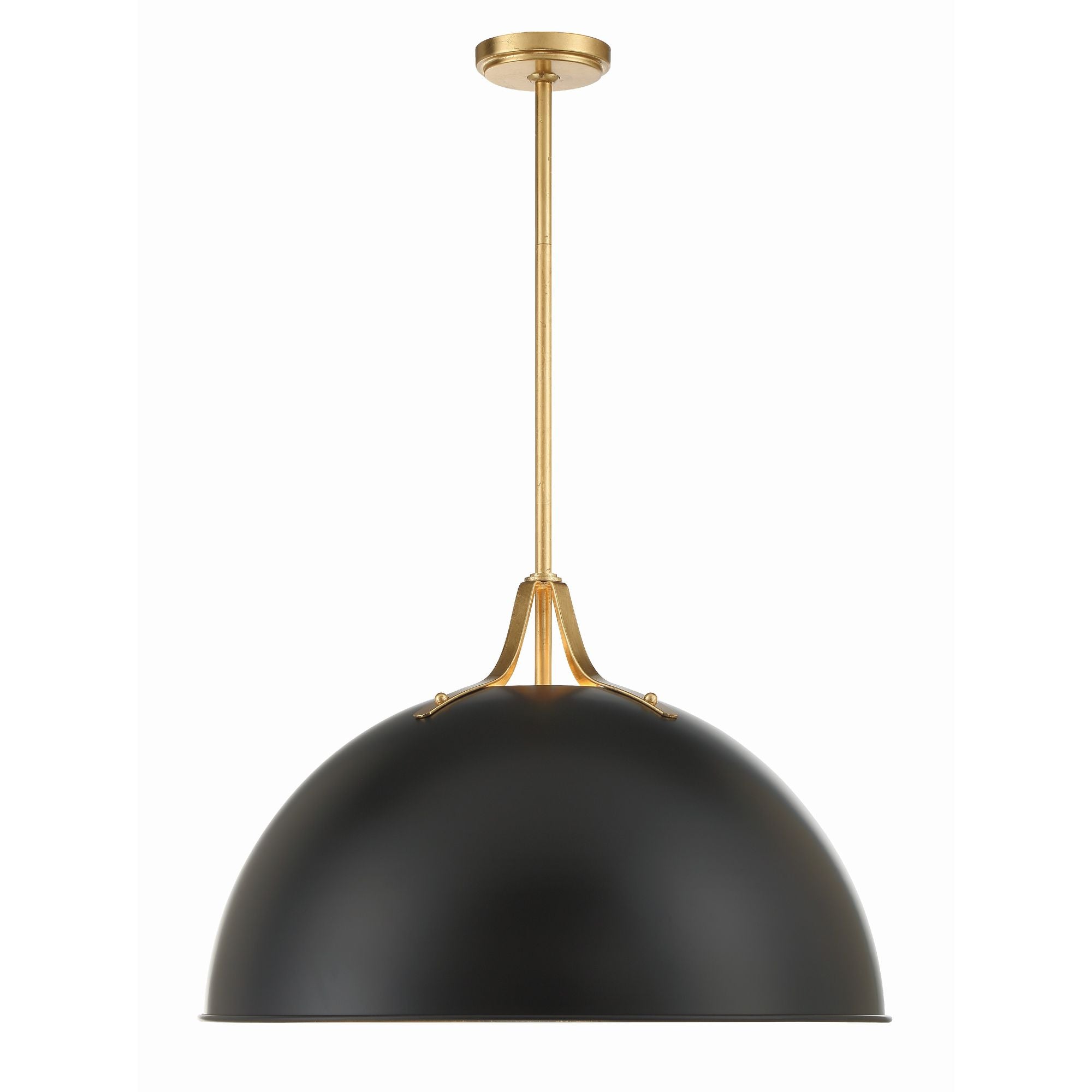 Soto 3 Light Matte Black + Antique Gold Pendant 23.5"W x 15.75"H x 23.5"D