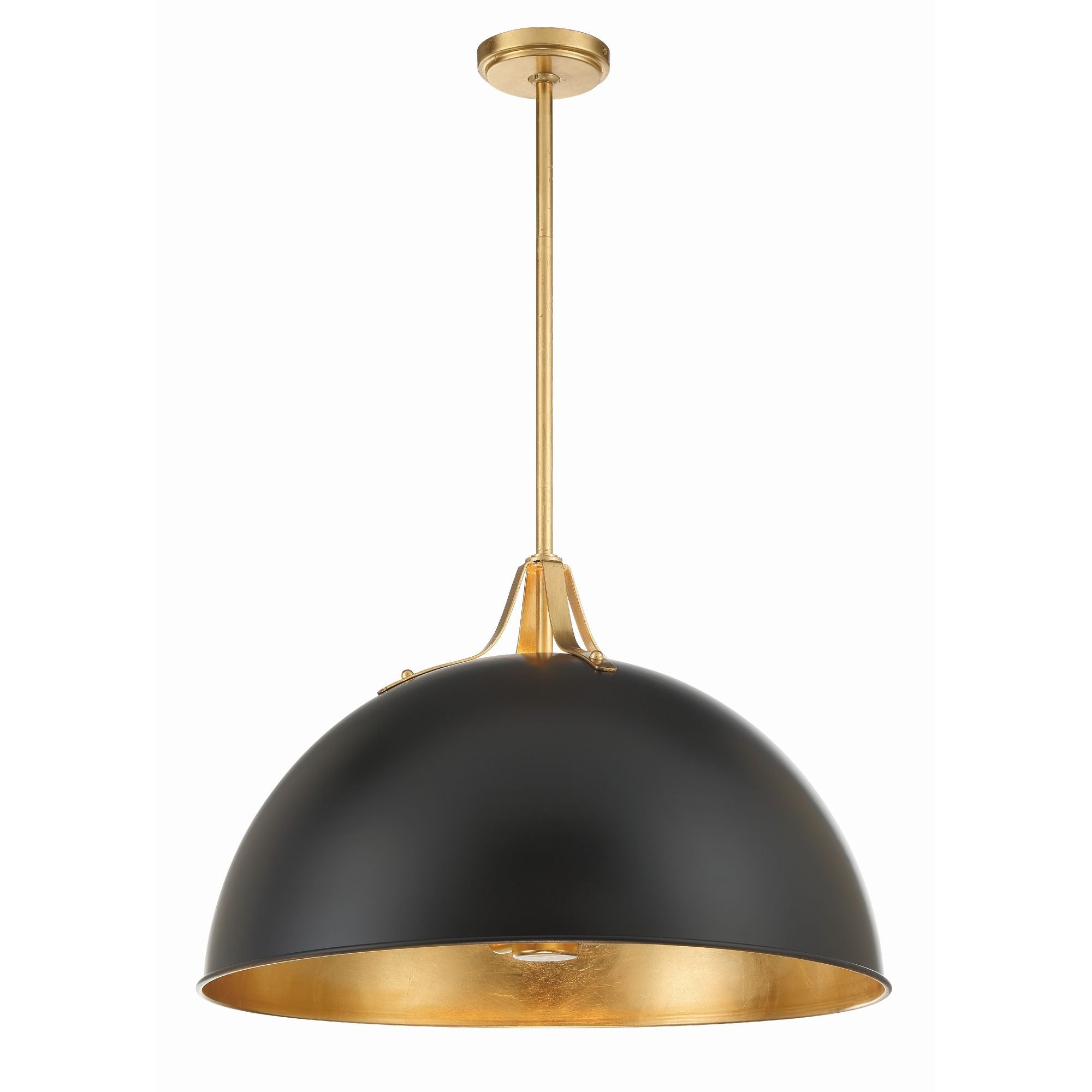 Soto 3 Light Matte Black + Antique Gold Pendant 23.5"W x 15.75"H x 23.5"D
