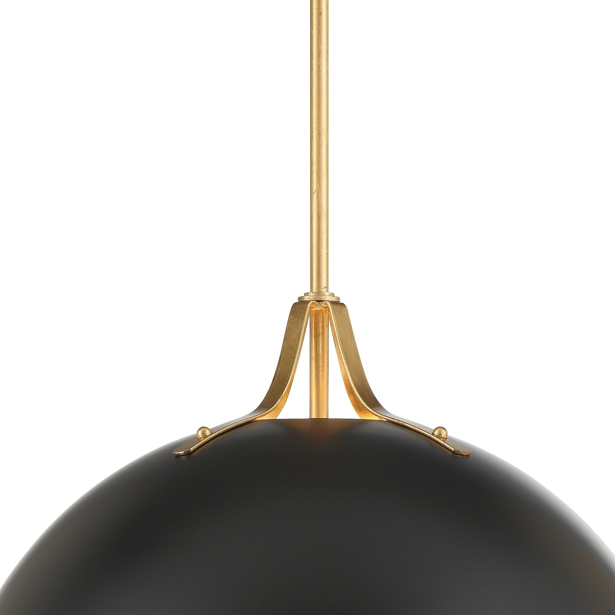 Soto 3 Light Matte Black + Antique Gold Pendant 23.5"W x 15.75"H x 23.5"D