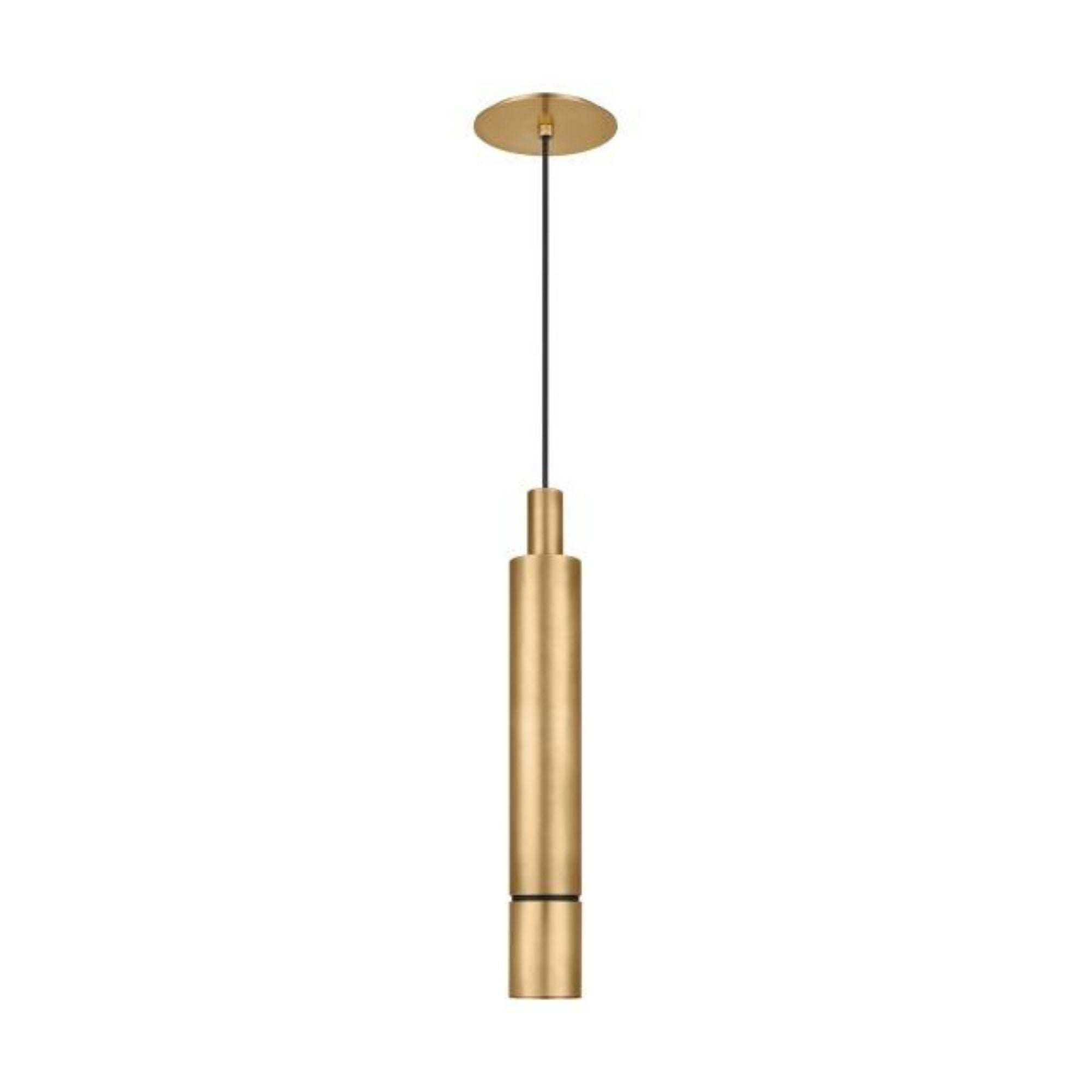 Sottile Large Pendant Line-Voltage Pendants/Suspension 1-Light LED 2700K Natural Brass by Mick De Giulio