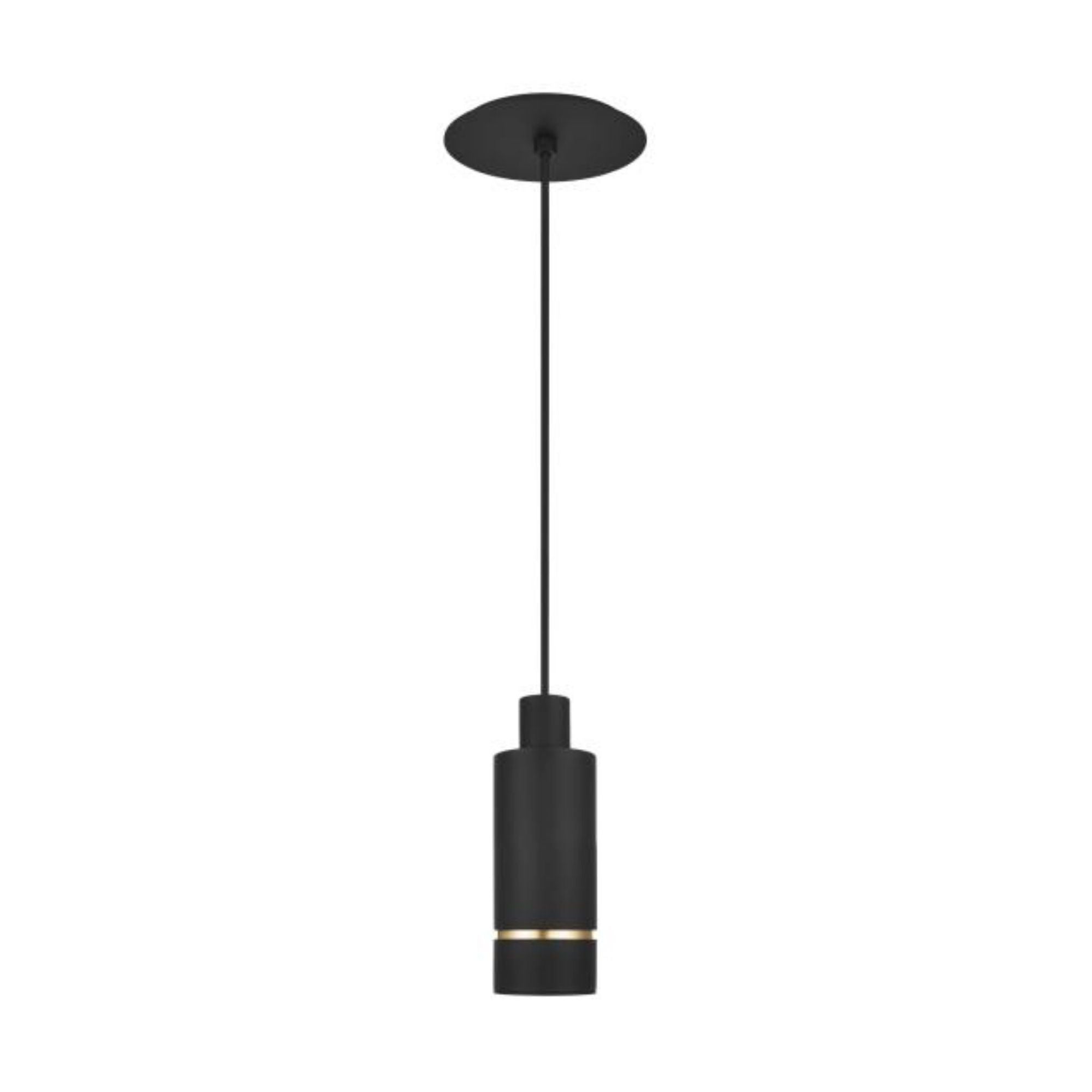 Sottile Small Pendant Line-Voltage Pendants/Suspension 1-Light LED 2700K Nightshade Black by Mick De Giulio