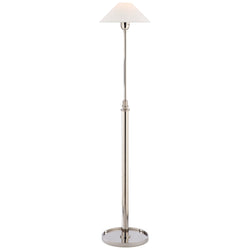 J. Randall Powers Hargett Floor Lamp in Polished Nickel with Linen Shade