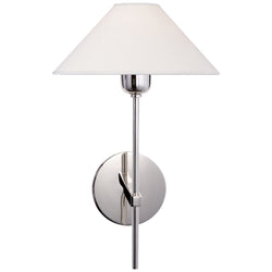 J. Randall Powers Hackney Single Sconce in Polished Nickel with Natural Paper Shade