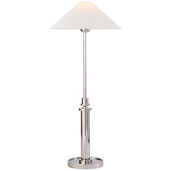 J. Randall Powers Hargett Buffet Lamp in Polished Nickel with Linen Shade