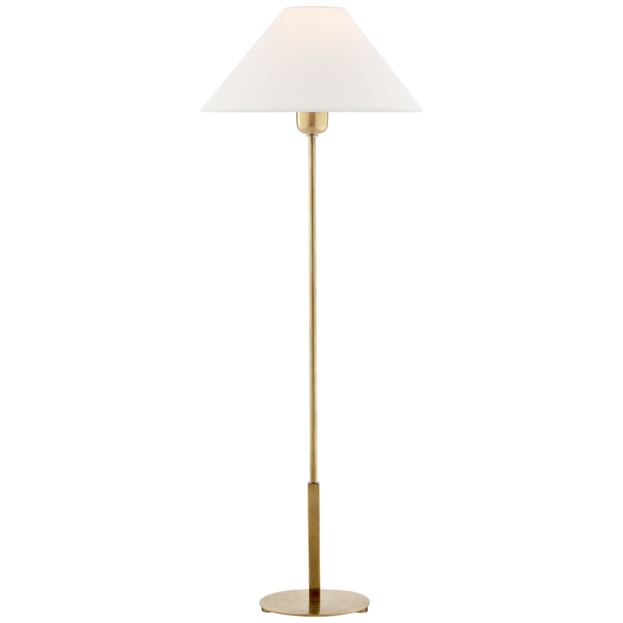 J. Randall Powers Hackney Buffet Lamp in Hand-Rubbed Antique Brass with Linen Shade