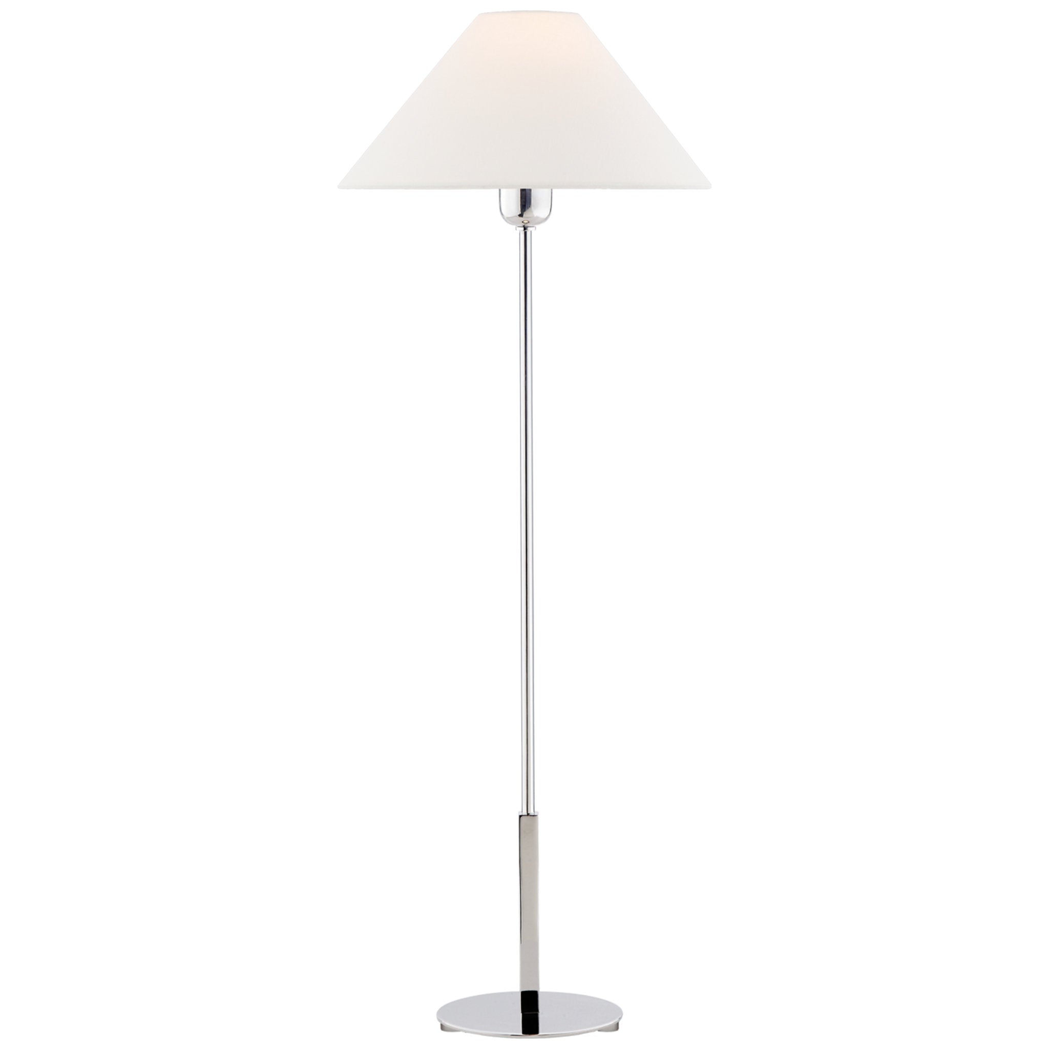 J. Randall Powers Hackney Buffet Lamp in Polished Nickel with Linen Shade