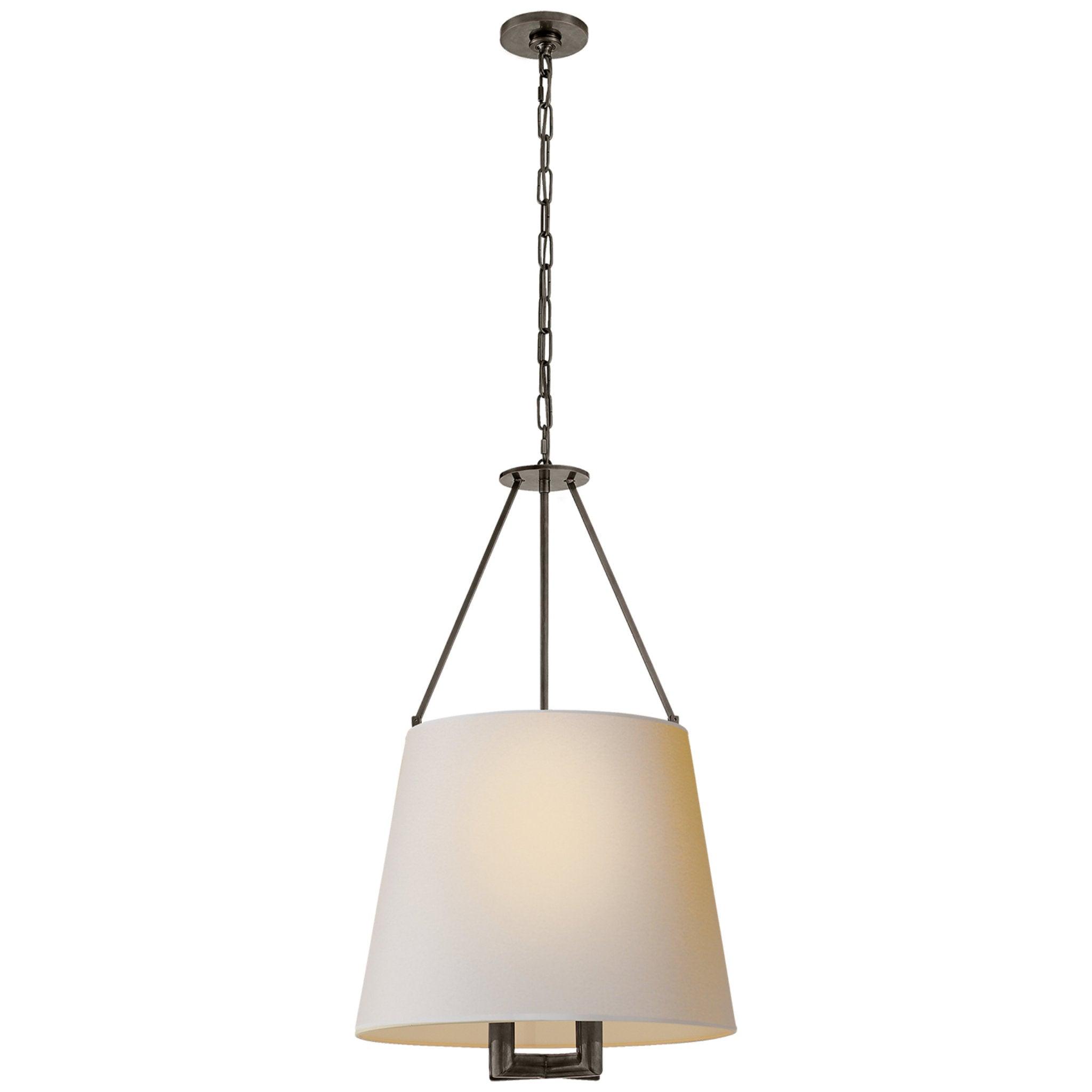 J. Randall Powers Dalston Hanging Shade in Bronze with Natural Paper Shade