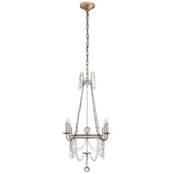 J. Randall Powers Sharon Small Chandelier in Gilded Iron with Crystal Trim