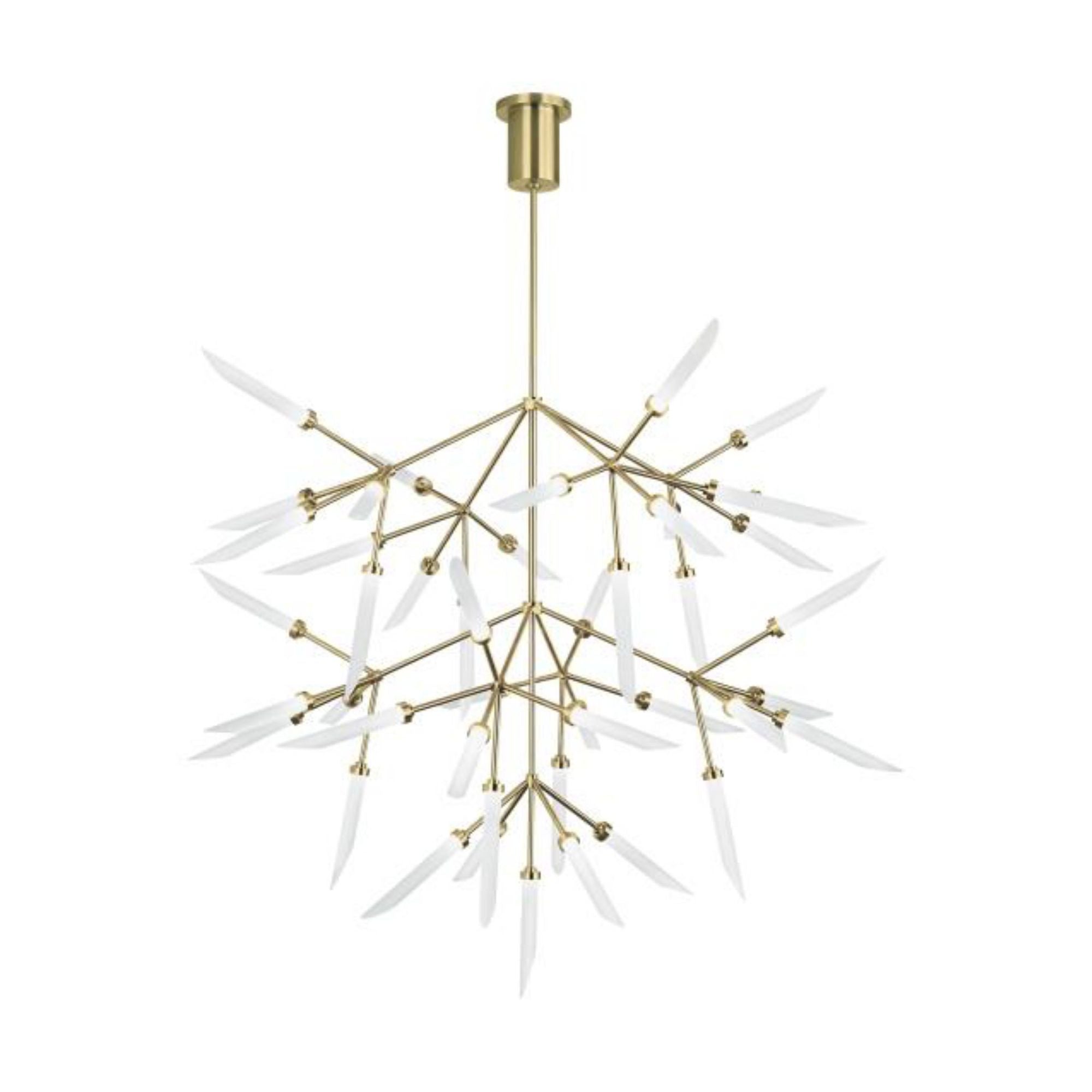 Spur Grande Chandelier Chandeliers 45-Light LED 2700K Aged Brass by Sean Lavin