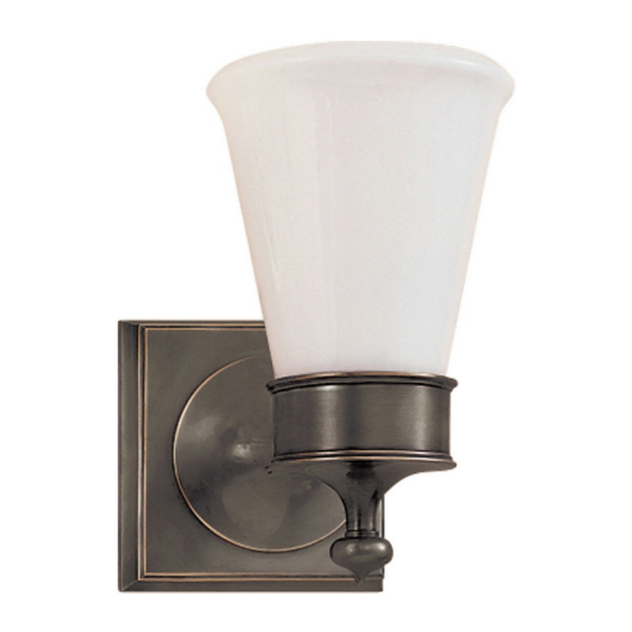 Visual Comfort Siena Single Sconce in Bronze with White Glass