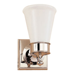 Studio VC Siena Single Sconce in Polished Nickel with White Glass